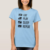 食べ遊-Sleep-Repeat Board Game Blck Womens Shirt Tシャツ (正面)