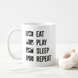 食べ遊-Sleep-Repeat Board Games Black Art Mug コーヒーマグカップ