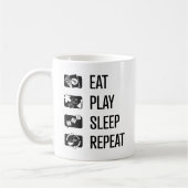 食べ遊-Sleep-Repeat Board Games Black Art Mug コーヒーマグカップ (左)