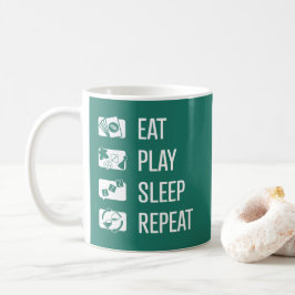 食べ遊-Sleep-Repeat Board Games White Art Mug コーヒーマグカップ