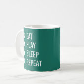 食べ遊-Sleep-Repeat Board Games White Art Mug コーヒーマグカップ (正面左)