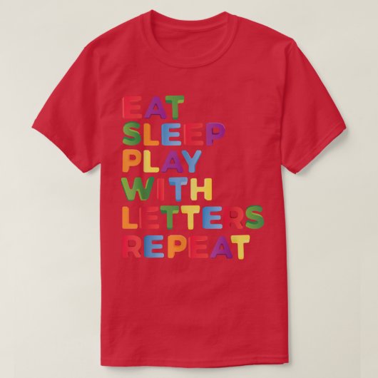 食べ遊Hyperlexia Hyperlexicの文字で睡眠 Tシャツ (デザイン正面)