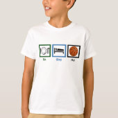 食べ遊Sleep おもしろい Basketball Sports Kids Tシャツ (正面)