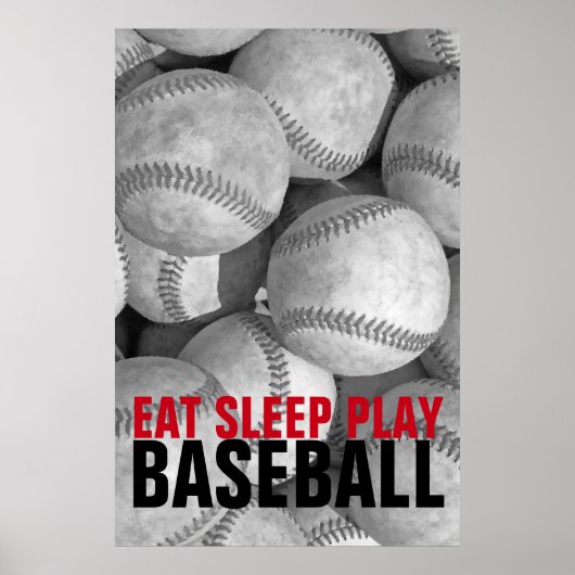 食べ遊Sleep Baseballユニーク Artwork ポスター (正面)
