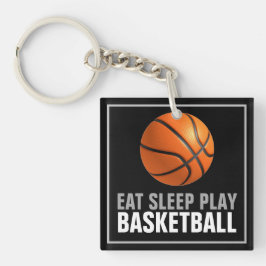 食べ遊Sleep Basketballアートワークやる気を起こさせる キーホルダー