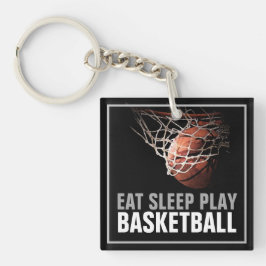 食べ遊Sleep Basketballアートワークやる気を起こさせる キーホルダー