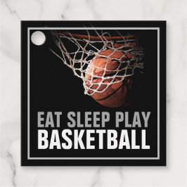 食べ遊Sleep Basketballアートワークやる気を起こさせる フェイバータグ