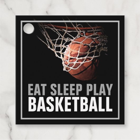 食べ遊Sleep Basketballアートワークやる気を起こさせる フェイバータグ (正面)