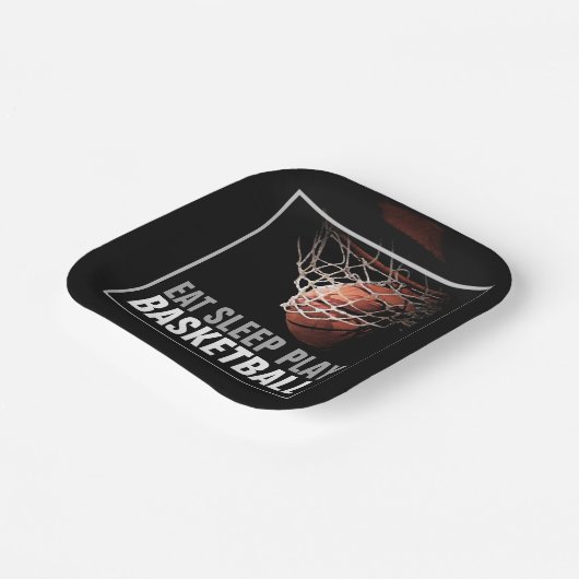 食べ遊Sleep Basketballアートワークやる気を起こさせる ペーパープレート (傾斜あり)