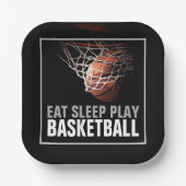 食べ遊Sleep Basketballアートワークやる気を起こさせる ペーパープレート (正面)