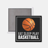 食べ遊Sleep Basketballアートワークやる気を起こさせる マグネット (正面/裏面)