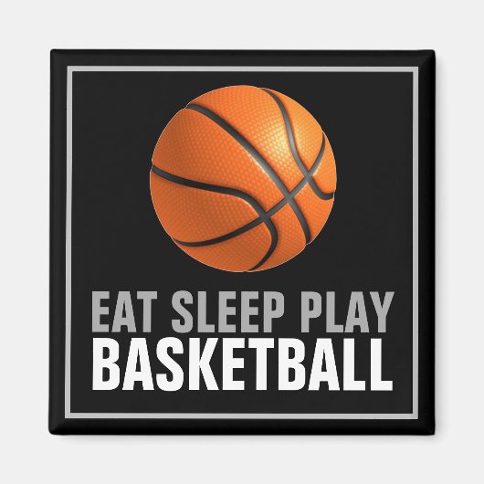 食べ遊Sleep Basketballアートワークやる気を起こさせる マグネット (正面)
