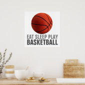 食べ遊Sleep Basketballユニーク Artwork Poster ポスター (キッチン)