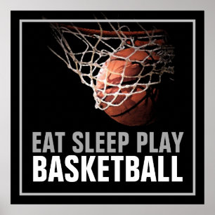 食べ遊Sleep Basketball Artwork Poster ポスター
