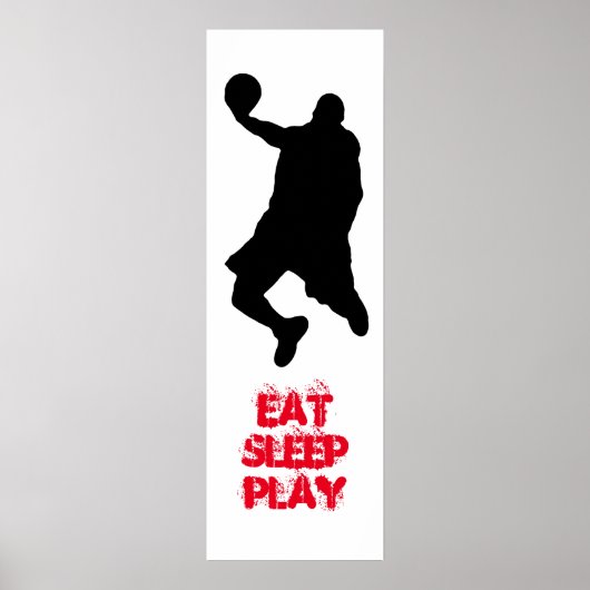 食べ遊Sleep Basketball Player Silette Poster ポスター (正面)