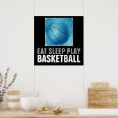食べ遊Sleep Blue Basketballアートワーク ポスター (キッチン)