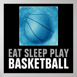 食べ遊Sleep Blue Basketballアートワーク ポスター