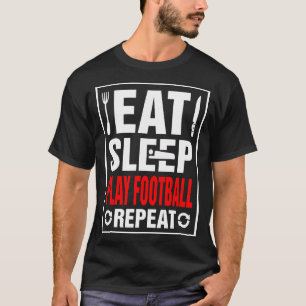 食べ遊Sleep Football Repeat Tシャツ