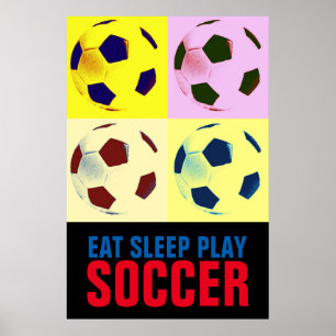食べ遊Sleep Soccerのアートワークのポスター ポスター