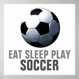 食べ遊Sleep Soccerユニーク Artwork Poster ポスター