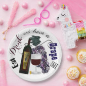 食べ酒とブドウの時間を過ごす ペーパープレート (パーティー)