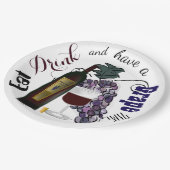 食べ酒とブドウの時間を過ごす ペーパープレート (アングル)