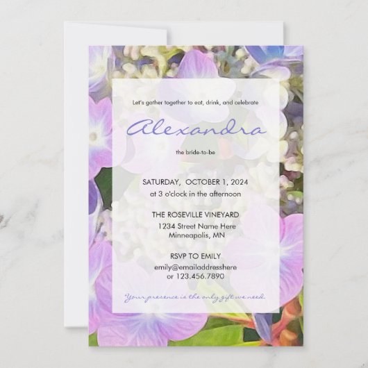 食べ酒と祝お嫁 招待状 (正面)