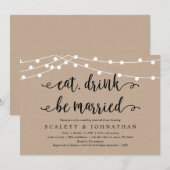 食べ酒と食べ結婚したてリハ素朴ーディナー 招待状 (正面/裏面)