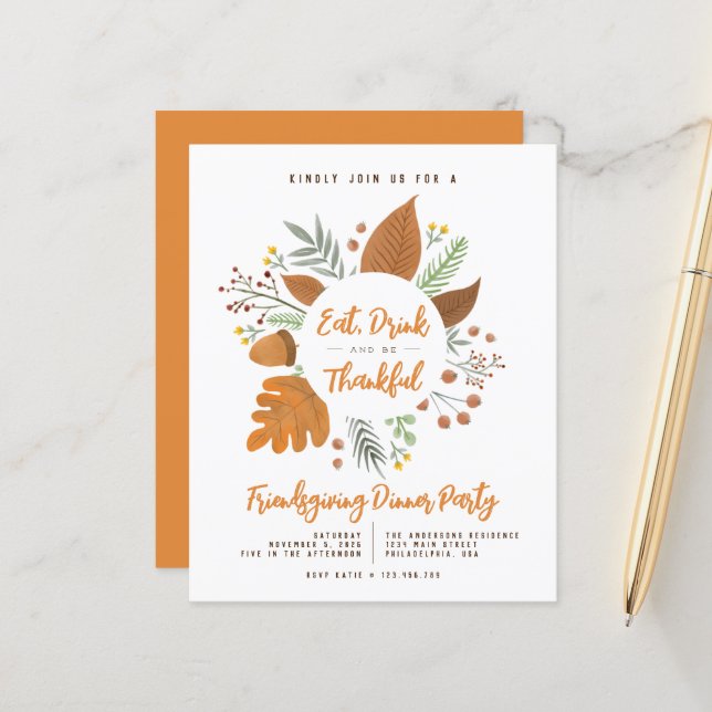 食べ酒を飲むと友情に感謝するディナーパーティー (正面/裏面インサイチュ)