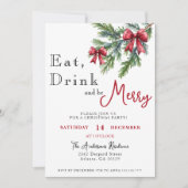 食べ酒を飲んで楽しいクリスマス酒パーティー 招待状 (正面)