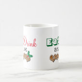 食べ酒を飲んで聖降誕祭お目出とう コーヒーマグカップ (中央)