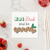 食べ酒を飲んで聖降誕祭お目出とう スタンダードカクテルナプキン (インサイチュ)