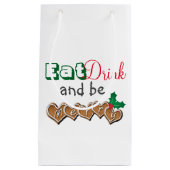 食べ酒を飲んで聖降誕祭お目出とう スモールペーパーバッグ (正面)