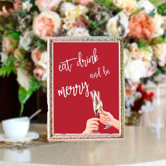 食べ酒を飲んで聖降誕祭お目出とう ポストカード