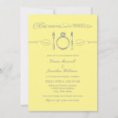 食べ酒を飲んで黄結婚した色いリハーサルディナーになる 招待状 (正面)