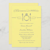 食べ酒を飲んで黄結婚した色いリハーサルディナーになる 招待状 (正面/裏面)