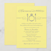 食べ酒を飲んで黄結婚した色いリハーサルディナーになる 招待状 (正面/裏面)