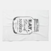 食べ酒を飲結婚したみメイスンになる キッチンタオル (横)