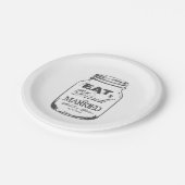 食べ酒結婚したを飲んでメーソン・ジャー・結婚プレート ペーパープレート (アングル)