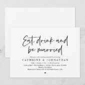 食べ酒飲みリハ結婚したーサル・ディナー 招待状 (正面/裏面)