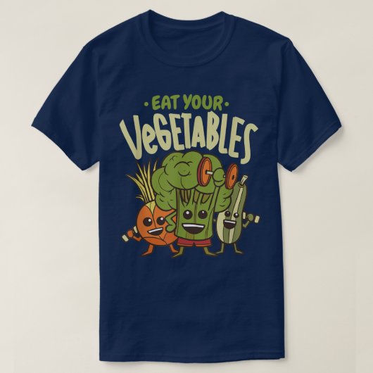 食べ野菜ビーガンおもしろいベジタリアン Tシャツ (デザイン正面)
