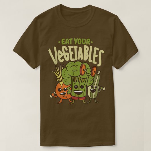 食べ野菜ビーガンおもしろいベジタリアン Tシャツ (デザイン正面)
