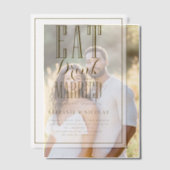 食べ金ゴールドと結婚したべ結婚て ベラム紙招待状 (オフセット (カップル))