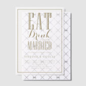 食べ金ゴールドと結婚したべ結婚て ベラム紙招待状 (オフセット (招待状))