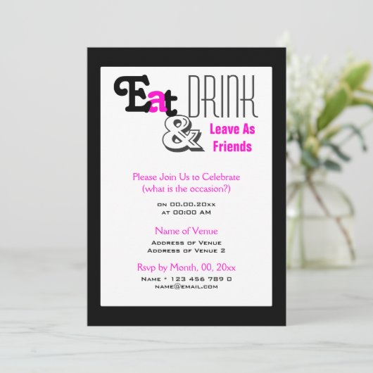 食べ離れ友達としてピンクの黒を飲む 招待状 (スタンド正面)