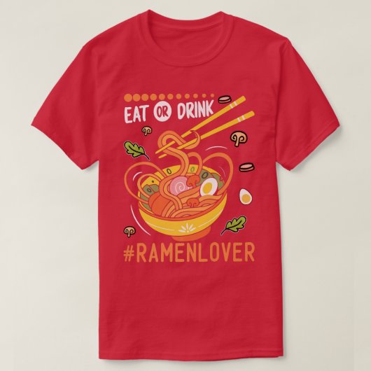 食べ食べおもしろい物好き Tシャツ (デザイン正面)