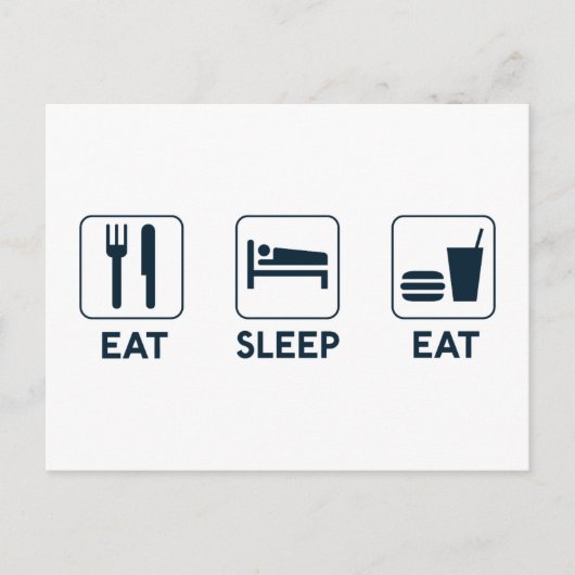 食べ食べ寝る ポストカード (正面)