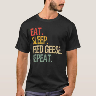 食べ食べ物を与えおもしろいGeese Repeat Goose Breeds Vin Tシャツ