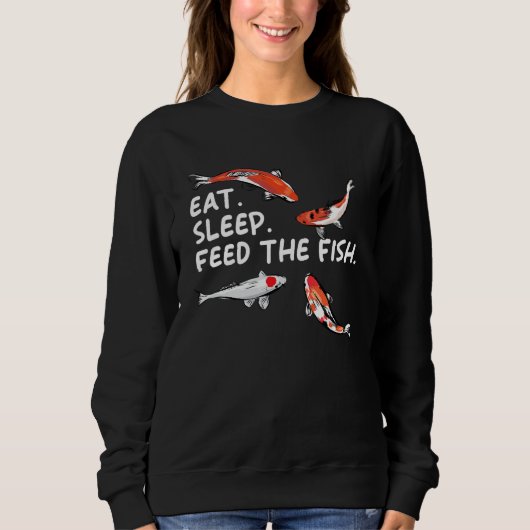 食べ食べ物を与え魚コイおもしろいコイ鯉 スウェットシャツ (正面)