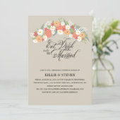 食べ飲みして結婚しよう! ラスティック フローラル リース 招待状 (スタンド正面)